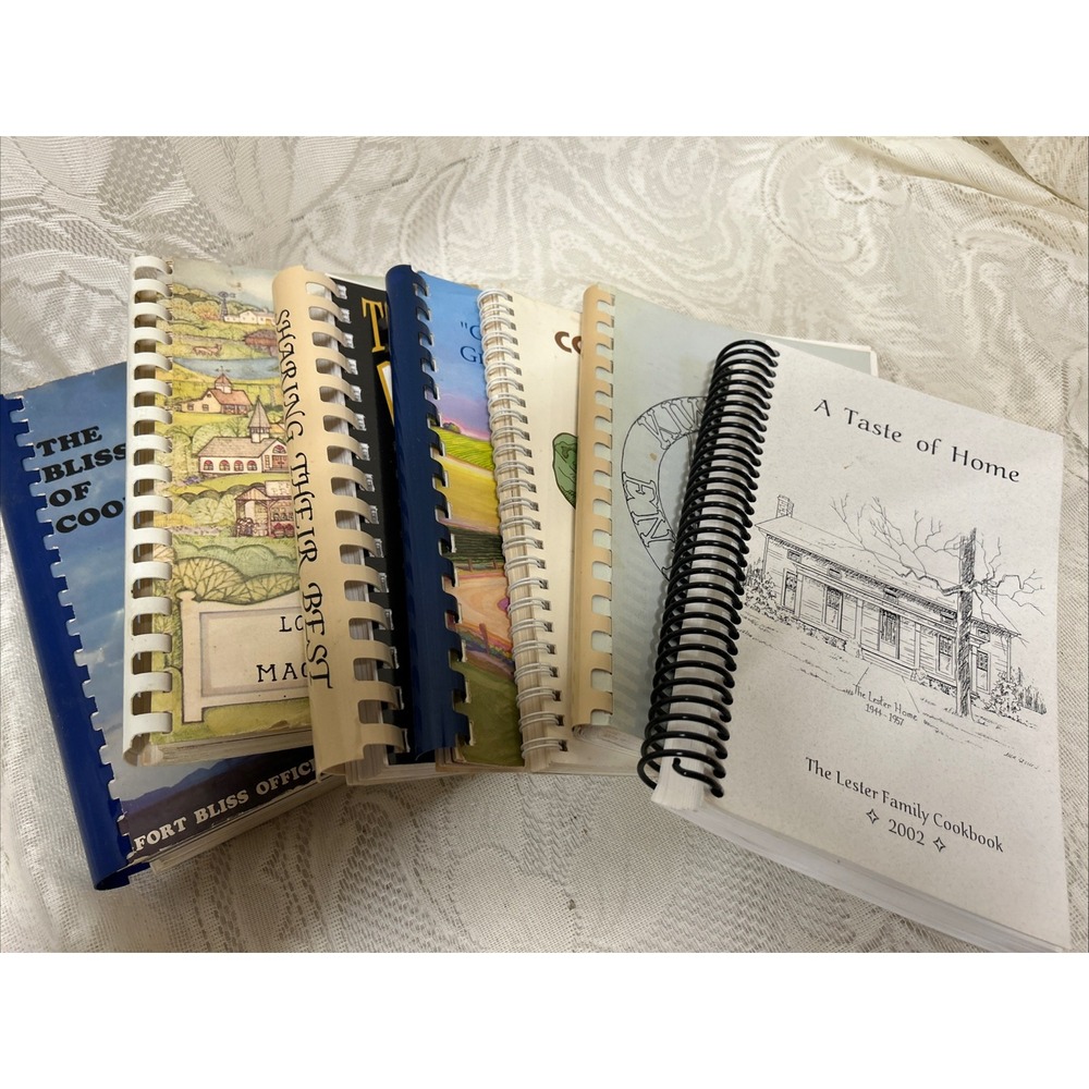 LOT OF 7 SPIRAL COOKBOOKS COMMUNITY LOCAL CHURCH FORT BLISS VTG COOK BOOK - Picture 2 of 15